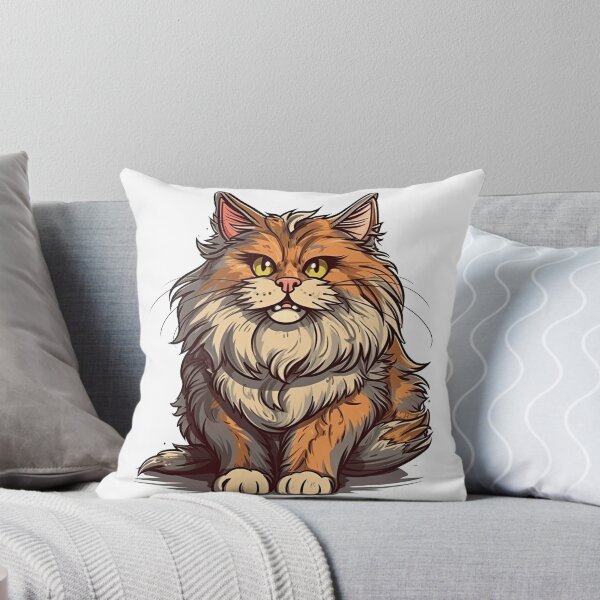 Item preview, Illustrations: Playful Norwegian Forest Cat Designs for Adorable Cat designed and sold by DooodleGod.