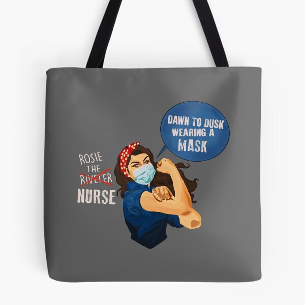 Item preview, ROSIE THE NURSE - Dawn to dusk wearing a mask Fitted Scoop designed and sold by ParadiM-eadors-.