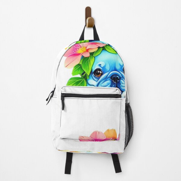 Item preview, Portrait of Cute French Bulldogs with watercolor flowers designed and sold by YourNameMatters.