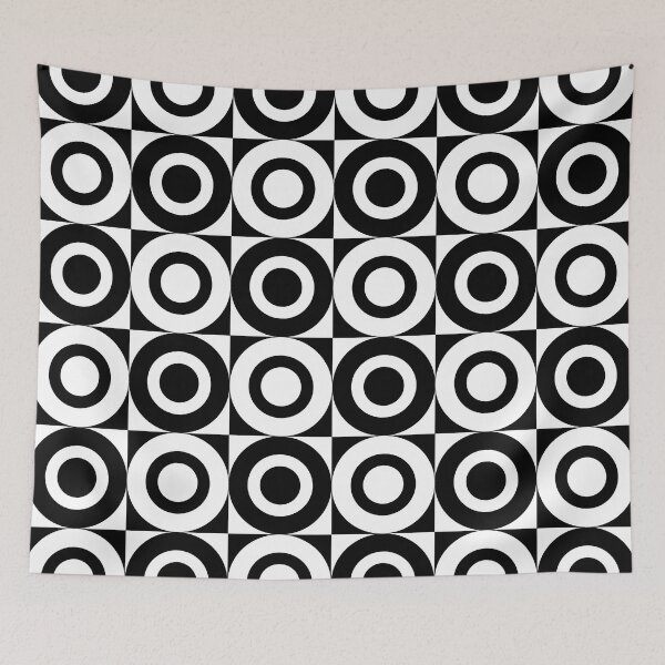 Item preview, 70s Retro Vintage Style Geometric Design Black and White designed and sold by tonymagnerart.