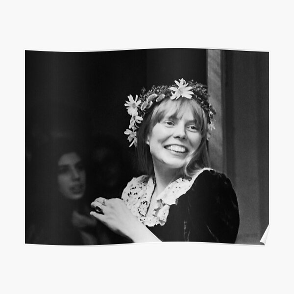 joni mitchell - flower crown Poster