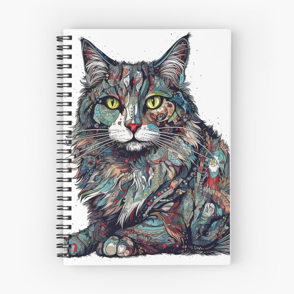 Item preview, Purr-fect Norwegian Forest Cat Art: Mixed-Media | Adorable Home Decor designed and sold by DooodleGod.