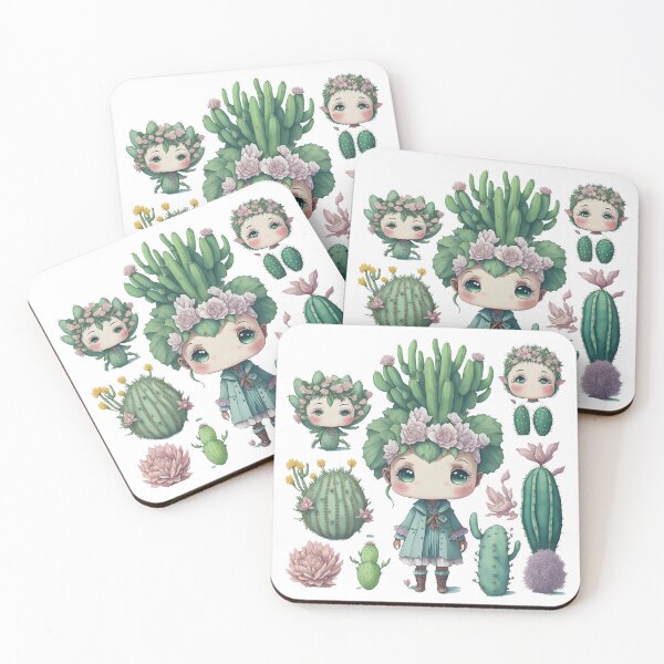 Item preview, Watercolor Cactus, desert Cactus, Cute cactus boy and girl designed and sold by Piniatá P.