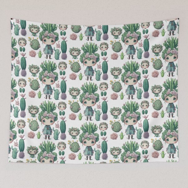 Item preview, Watercolor Cactus, desert Cactus, Cute cactus boy and girl designed and sold by Piniatá P.