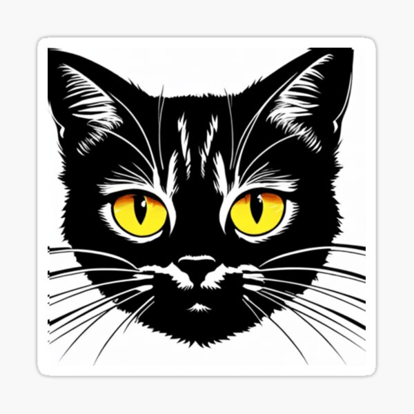 Black Cat Deco Sticker