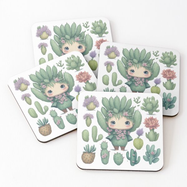 Item preview, Watercolor Cactus, desert Cactus, Cute cactus boy and girl designed and sold by Piniatá P.