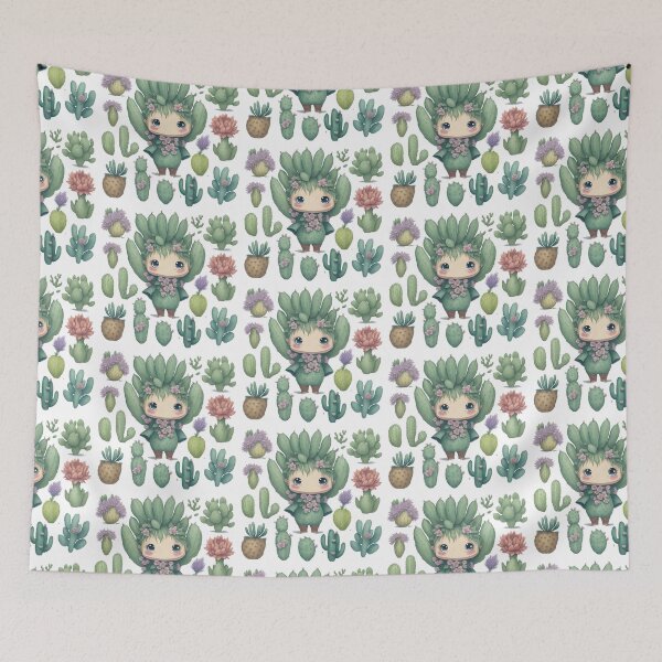 Item preview, Watercolor Cactus, desert Cactus, Cute cactus boy and girl designed and sold by Piniatá P.