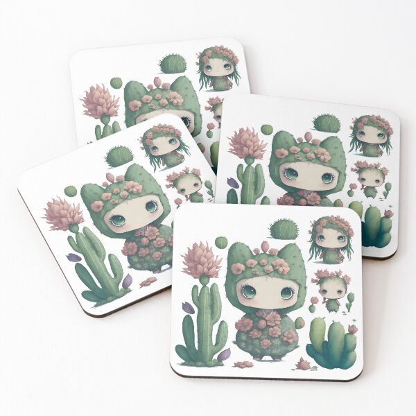 Item preview, Watercolor Cactus, desert Cactus, Cute cactus boy and girl designed and sold by Piniatá P.