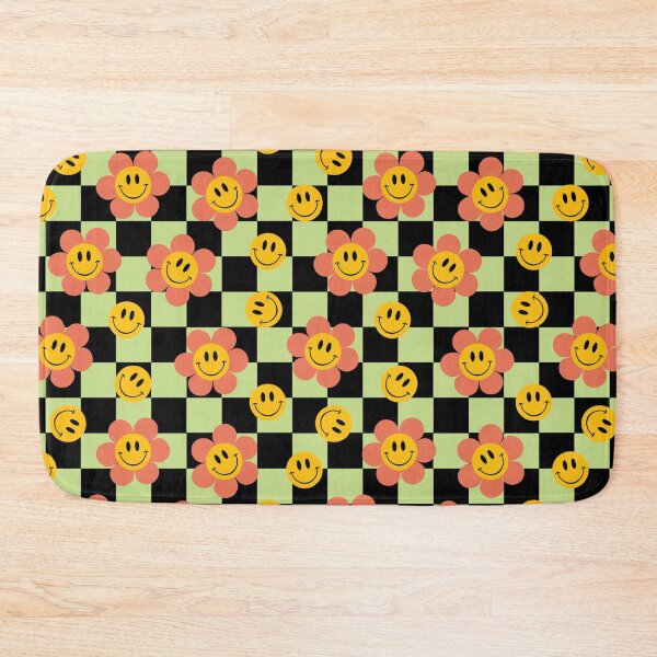 Item preview, Retro Checkerboard Pattern with Flowers designed and sold by BlossomNote.