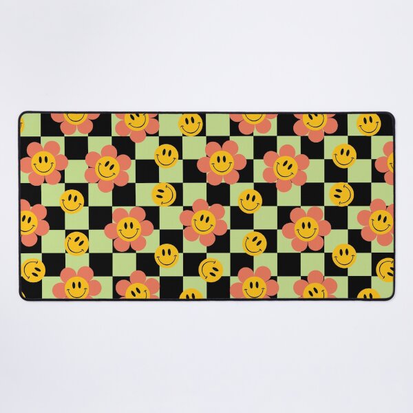 Item preview, Patrón de tablero de ajedrez retro con flores designed and sold by BlossomNote.