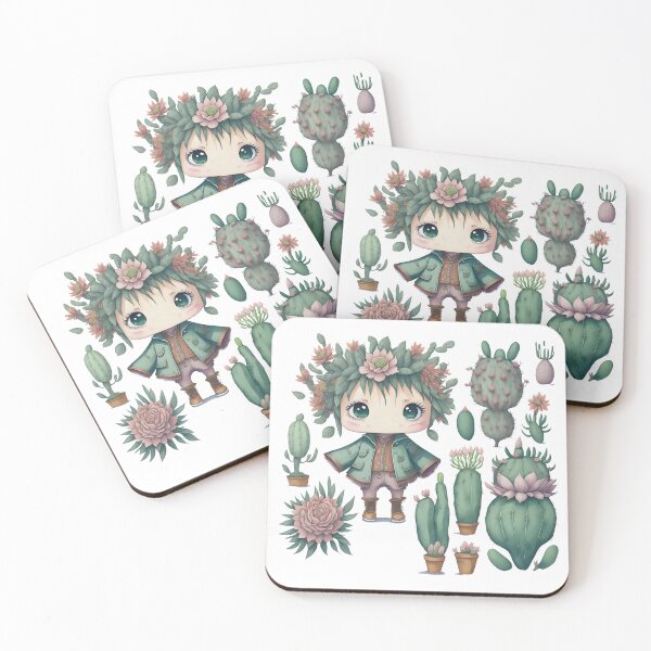 Item preview, Watercolor Cactus, desert Cactus, Cute cactus boy and girl designed and sold by Piniatá P.