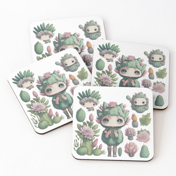 Item preview, Watercolor Cactus, desert Cactus, Cute cactus boy and girl designed and sold by Piniatá P.