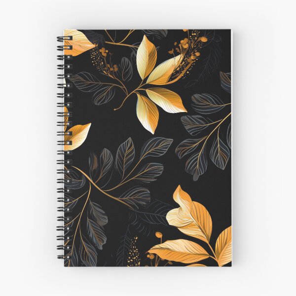Item preview, Golden leaves, black background designed and sold by TogetherDshop.