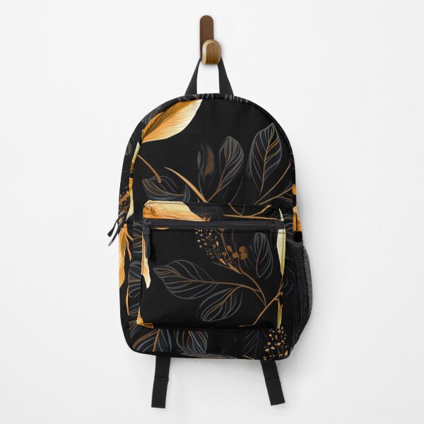 Item preview, Golden leaves, black background designed and sold by TogetherDshop.