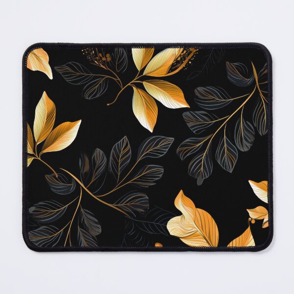 Item preview, Golden leaves, black background designed and sold by TogetherDshop.