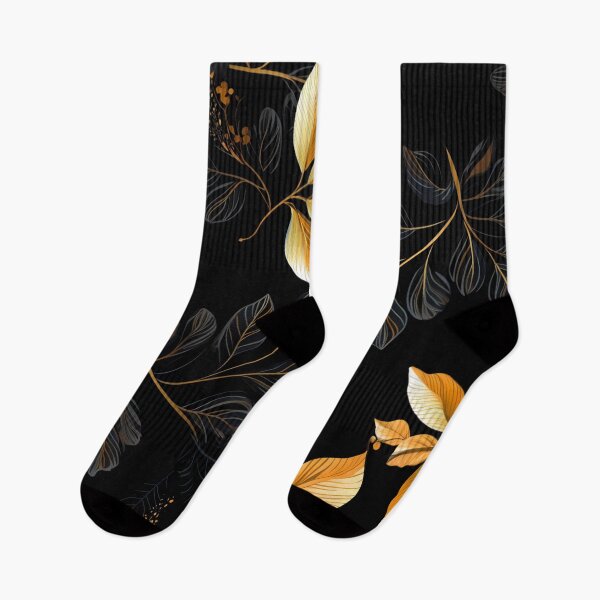 Item preview, Golden leaves, black background designed and sold by TogetherDshop.