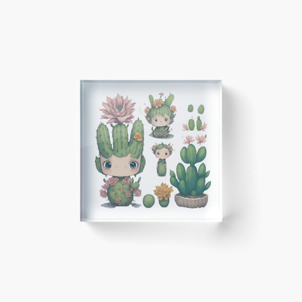 Item preview, Watercolor Cactus, desert Cactus, Cute cactus boy and girl designed and sold by Piniatá P.