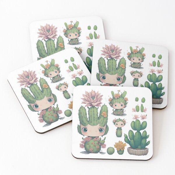 Item preview, Watercolor Cactus, desert Cactus, Cute cactus boy and girl designed and sold by Piniatá P.