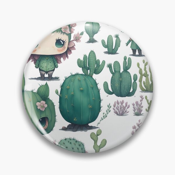 Item preview, Watercolor Cactus, desert Cactus, Cute cactus boy and girl designed and sold by Piniatá P.