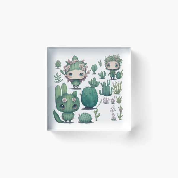 Item preview, Watercolor Cactus, desert Cactus, Cute cactus boy and girl designed and sold by Piniatá P.