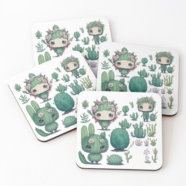 Item preview, Watercolor Cactus, desert Cactus, Cute cactus boy and girl designed and sold by Piniatá P.