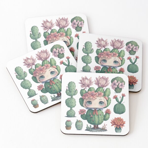 Item preview, Watercolor Cactus, desert Cactus, Cute cactus boy and girl designed and sold by Piniatá P.
