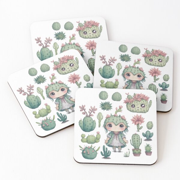 Item preview, Watercolor Cactus, desert Cactus, Cute cactus boy and girl designed and sold by Piniatá P.