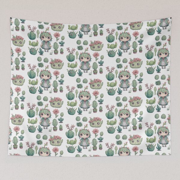 Item preview, Watercolor Cactus, desert Cactus, Cute cactus boy and girl designed and sold by Piniatá P.