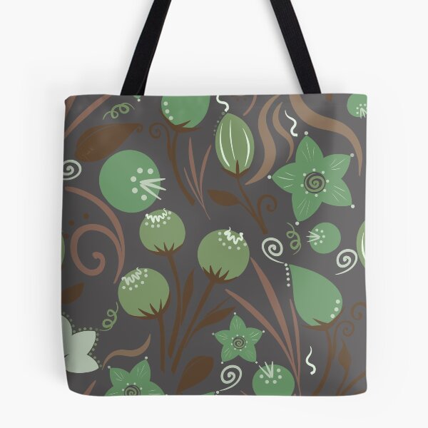 Item preview, Exotic Flowers in moody green designed and sold by DigThatPrint.