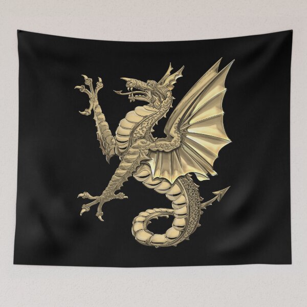 Item preview, The Great Dragon Spirits - Gold Sea Dragon over Black Canvas designed and sold by Serge Averbukh Art Studio.