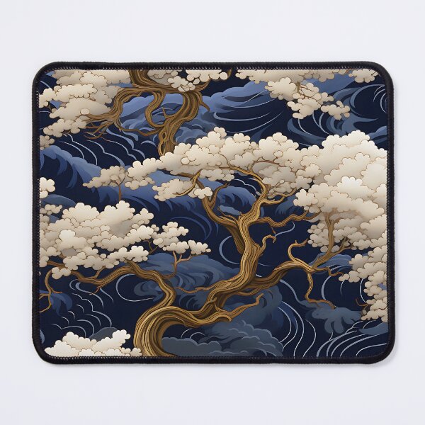 Item preview, Whispering Skies - Asian Fantasy Fabric with Clouds and Trees designed and sold by vadimcarazan.