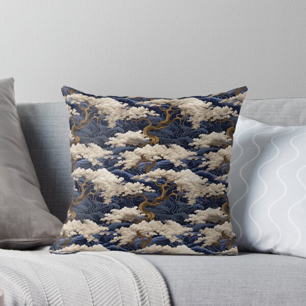 Item preview, Whispering Skies - Asian Fantasy Fabric with Clouds and Trees designed and sold by vadimcarazan.