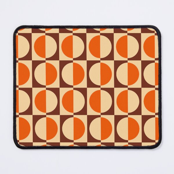 Item preview, 70s Retro Vintage Style Geometric Design Orange Brown and Beige designed and sold by tonymagnerart.