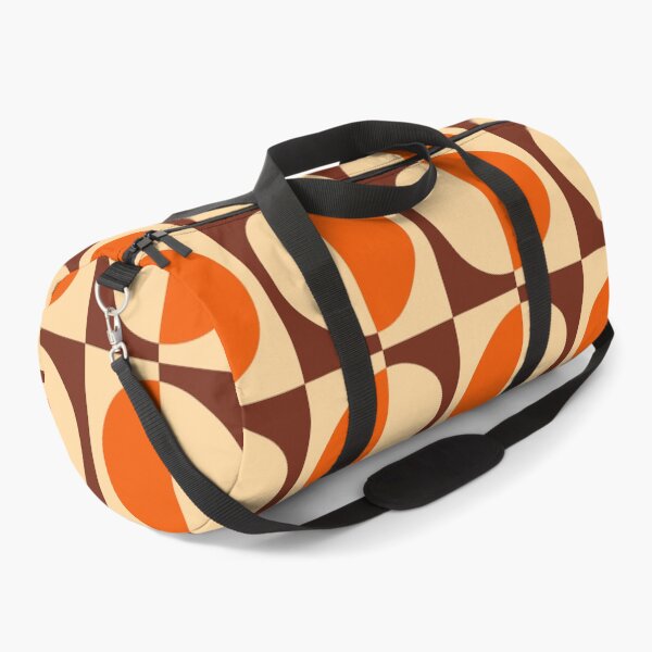 Item preview, 70s Retro Vintage Style Geometric Design Orange Brown and Beige designed and sold by tonymagnerart.