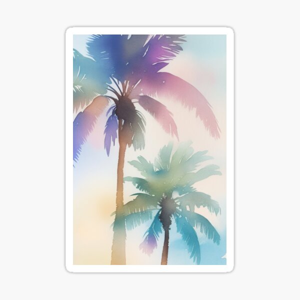 Palm Trees Digital Drawing Sticker for Sale by BrittSombroek