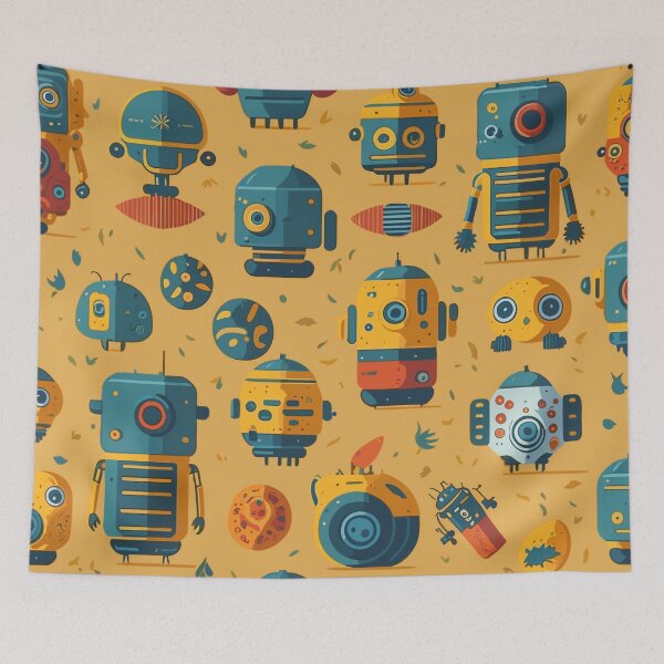 Item preview, Robot Helpers Pattern  designed and sold by BeardyD.