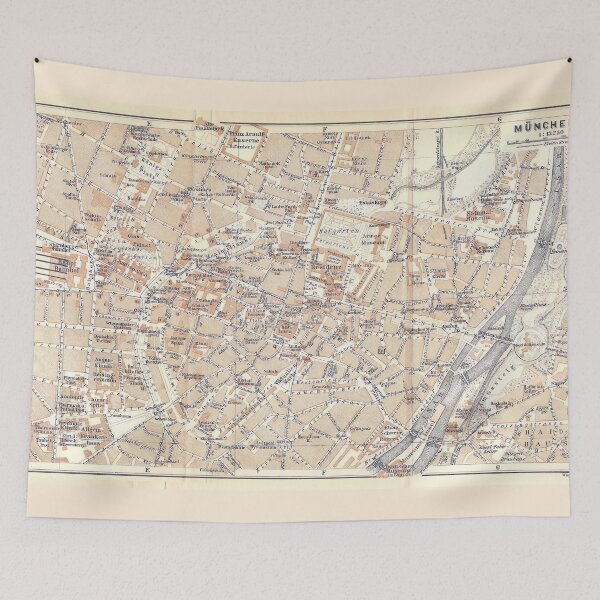 Item preview, Vintage Map of Munich Germany (1910) designed and sold by BravuraMedia.