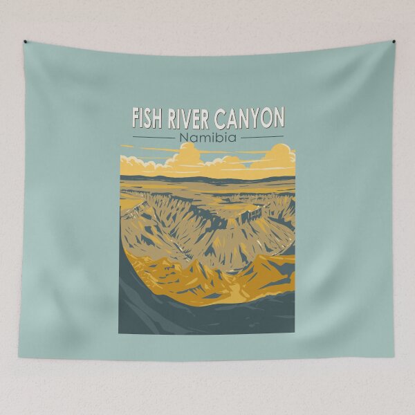 Item preview, Fish River Canyon Namibia Travel Art Vintage designed and sold by KrisSidDesigns.