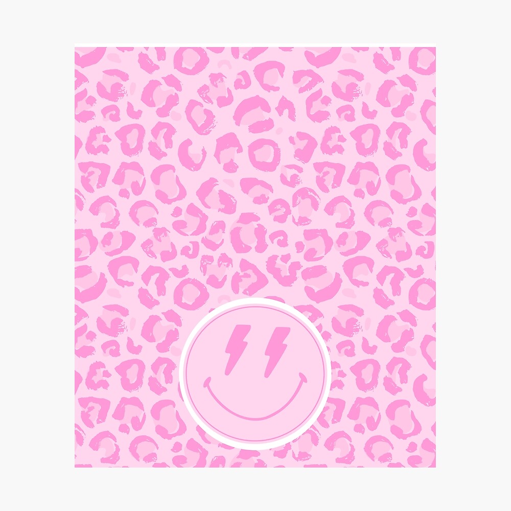 Preppy School Supplies, Preppy, Aesthetic, Pink, Leopard Print, Smile,  Preppy | Tapestry