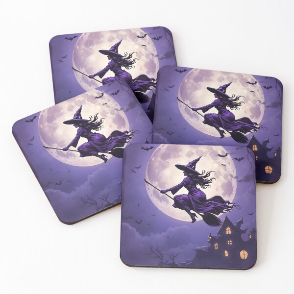 Item preview, Vintage Nighttime Witch on a Broom designed and sold by ElLocoMus.