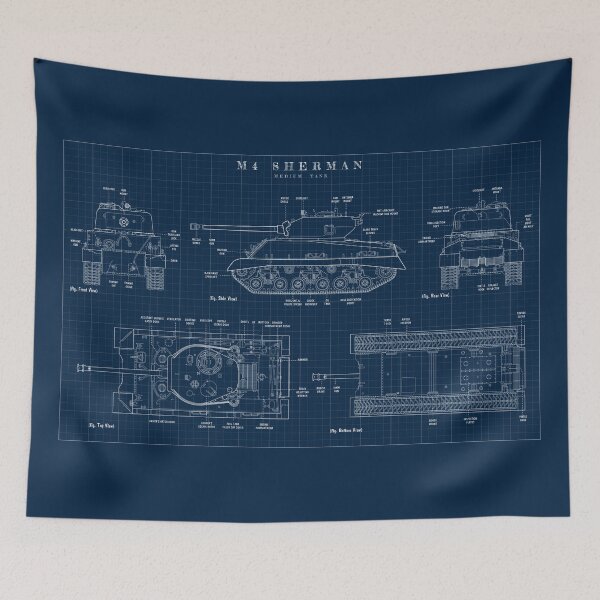 Item preview, M4 SHERMAN Medium Tank (Navy Blueprint) designed and sold by BGALAXY.