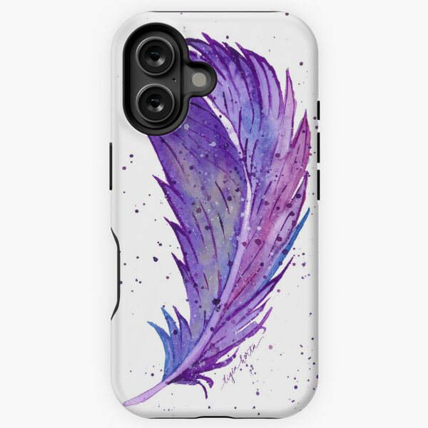 Galaxy Feather Watercolor Purple iPhone Tough Case