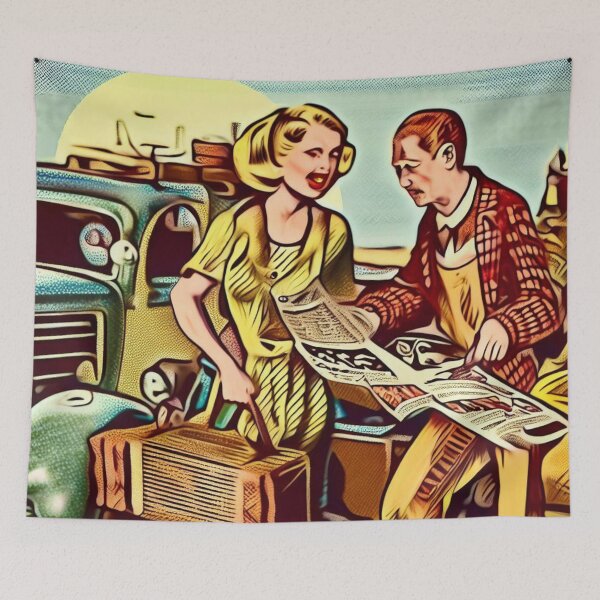Artikelvorschau, Oldtimer-Paar-Comic-Strip entworfen und verkauft von TheOrderedBox.