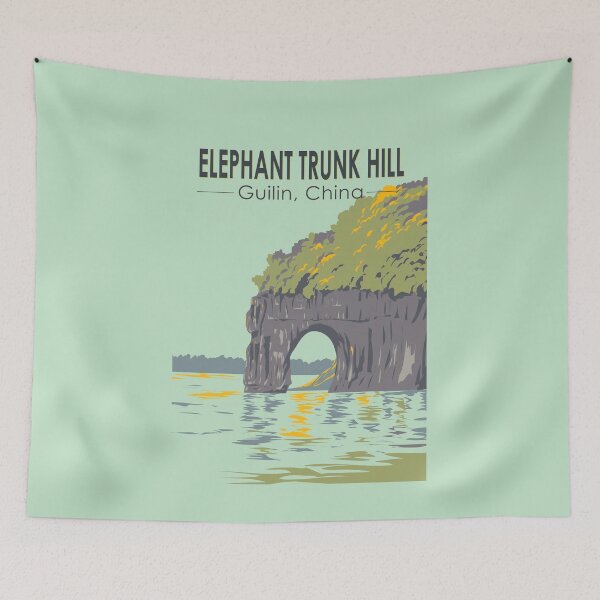 Item preview, Elephant Trunk Hill China Travel Art Vintage designed and sold by KrisSidDesigns.