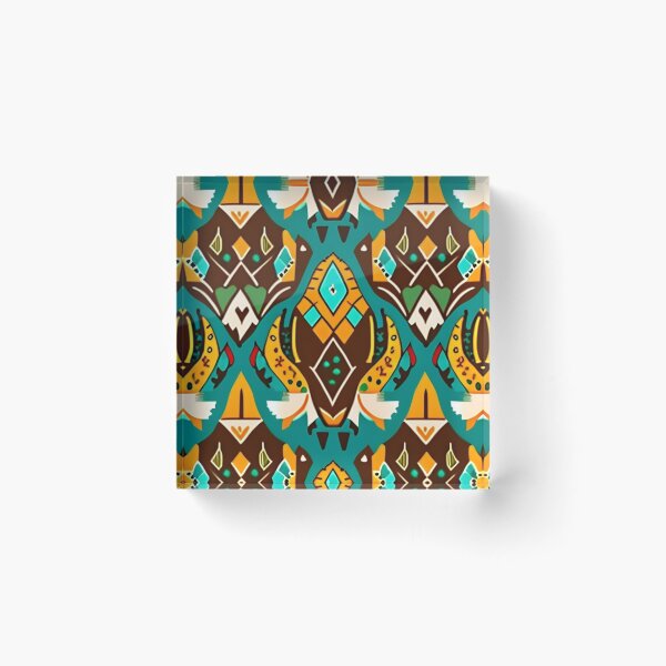 Item preview, Abstract Buffalo: Stunning Brown, Yellow and Teal Green Colors with Striking Design designed and sold by steph5477.