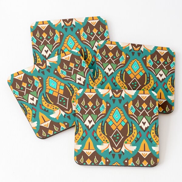 Item preview, Abstract Buffalo: Stunning Brown, Yellow and Teal Green Colors with Striking Design designed and sold by steph5477.