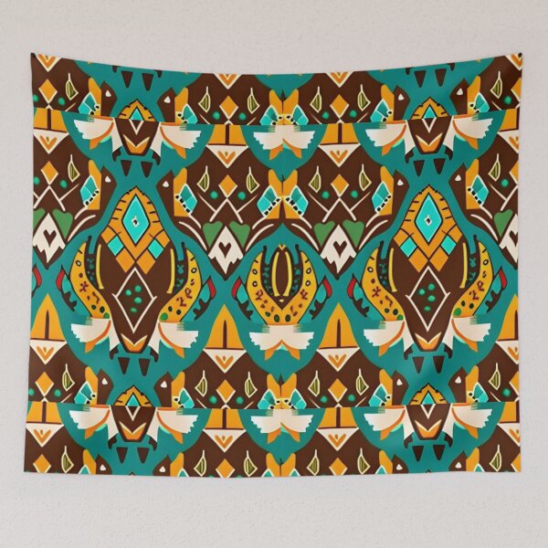 Item preview, Abstract Buffalo: Stunning Brown, Yellow and Teal Green Colors with Striking Design designed and sold by steph5477.