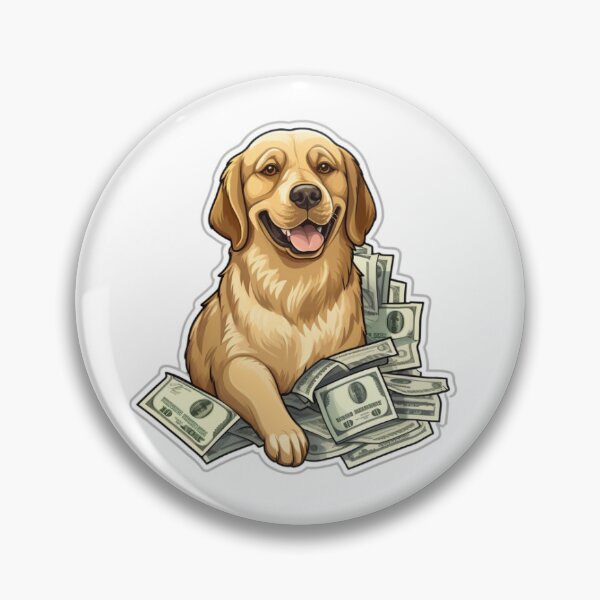 Item preview, Cash Paw-tastic: Funny Golden Retriever Sticker with a Money Stack designed and sold by Heatwavesticker.