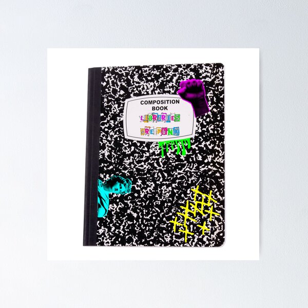 Item preview, Libraries are punk - composition book designed and sold by BitofLiz.