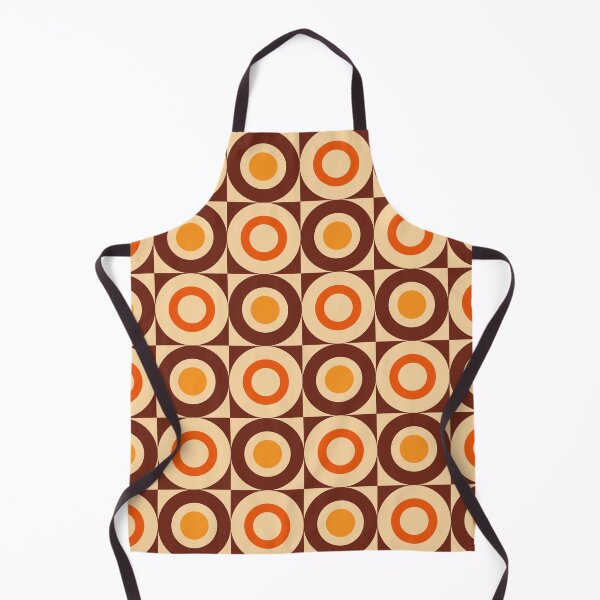 Item preview, 70s Retro Vintage Style Geometric Design Brown Orange Yellow and Beige designed and sold by tonymagnerart.